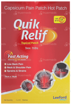 Quik Relif 6.5 Cm X 4.2 Cm Topical Patch 3